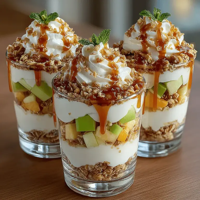 Imagine waking up to the comforting aroma of freshly baked apple pie, the warm spices wafting through your kitchen, instantly bringing back memories of family gatherings and autumn afternoons. Now, picture this beloved dessert transformed into a healthy yet indulgent treat that you can enjoy for breakfast, dessert, or a quick snack. Enter Apple Pie Yogurt Parfaits—a delightful fusion that captures the essence of classic apple pie while incorporating the nutritious benefits of yogurt. This recipe is not just a feast for the taste buds; it is a celebration of wholesome ingredients and easy preparation, making it a favorite for health-conscious food lovers everywhere.