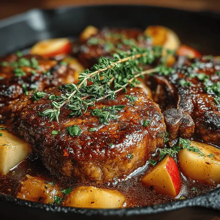 Pork chops, with their tender texture and savory flavor, are a staple in many households. When paired with the natural sweetness and tartness of apples, they transform into a dish that is not only comforting but also sophisticated enough for a special occasion. The Saucy Apple Pork Chops recipe combines these elements seamlessly, making it a versatile option for everything from casual weeknight dinners to festive family gatherings. This dish exemplifies comfort food with a gourmet twist, showcasing the delightful interplay of flavors that fresh ingredients can provide.