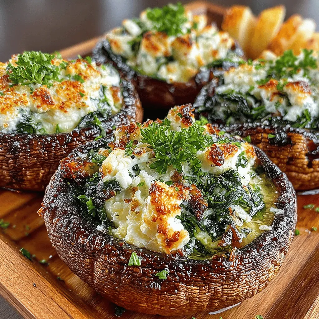 Savory Spinach & Feta Stuffed Portobellos are a culinary delight that combines rich flavors and wholesome ingredients, making them a perfect addition to any meal. This dish features large, meaty Portobello mushrooms filled with a savory mixture of sautéed spinach, creamy feta cheese, and aromatic herbs. Not only is it satisfying and indulgent, but it also offers a wealth of nutritional benefits, making it an ideal choice for health-conscious food lovers and a delightful option for vegetarian meals.