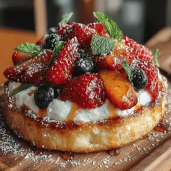 Roasted Fruit Pizza Delight is a delightful culinary creation that reimagines traditional pizza by infusing it with the sweet, succulent flavors of fresh fruits. This innovative dish harmonizes the savory essence of a perfectly baked pizza crust with a creamy spread and a colorful array of roasted fruits. Whether you're looking to impress guests at a summer barbecue, serve up a unique family dinner, or create an elegant dish for brunch, Roasted Fruit Pizza is the perfect choice. Its vibrant colors and mouthwatering flavors not only make it visually stunning but also a treat for the palate.