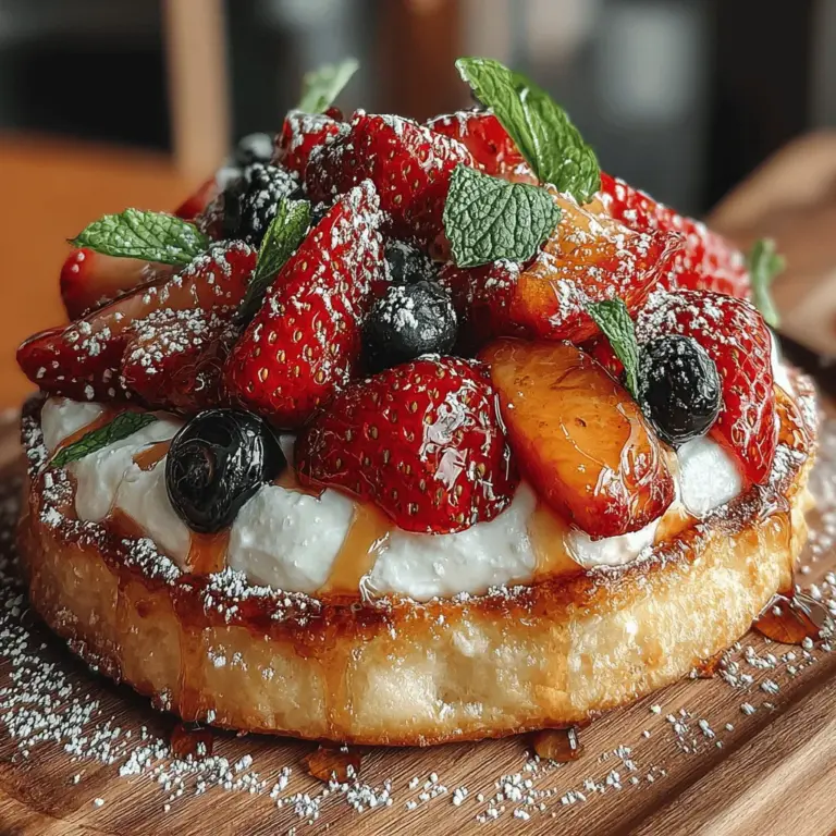 Roasted Fruit Pizza Delight is a delightful culinary creation that reimagines traditional pizza by infusing it with the sweet, succulent flavors of fresh fruits. This innovative dish harmonizes the savory essence of a perfectly baked pizza crust with a creamy spread and a colorful array of roasted fruits. Whether you're looking to impress guests at a summer barbecue, serve up a unique family dinner, or create an elegant dish for brunch, Roasted Fruit Pizza is the perfect choice. Its vibrant colors and mouthwatering flavors not only make it visually stunning but also a treat for the palate.