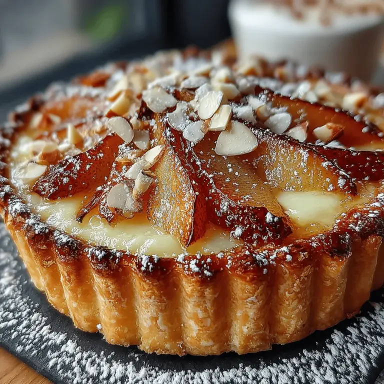 The Pear & Almond Puff Pastry Tart is an elegant dessert that effortlessly combines the delicate sweetness of ripe pears with the rich, nutty flavor of almond. This delightful tart is an ideal addition to any gathering, whether it's a festive holiday dinner, a casual brunch, or a special treat for an intimate celebration. What makes this dish particularly appealing is not just its stunning presentation, but also its straightforward preparation. With a few simple steps, you can create a dessert that looks and tastes like it came from a high-end bakery.