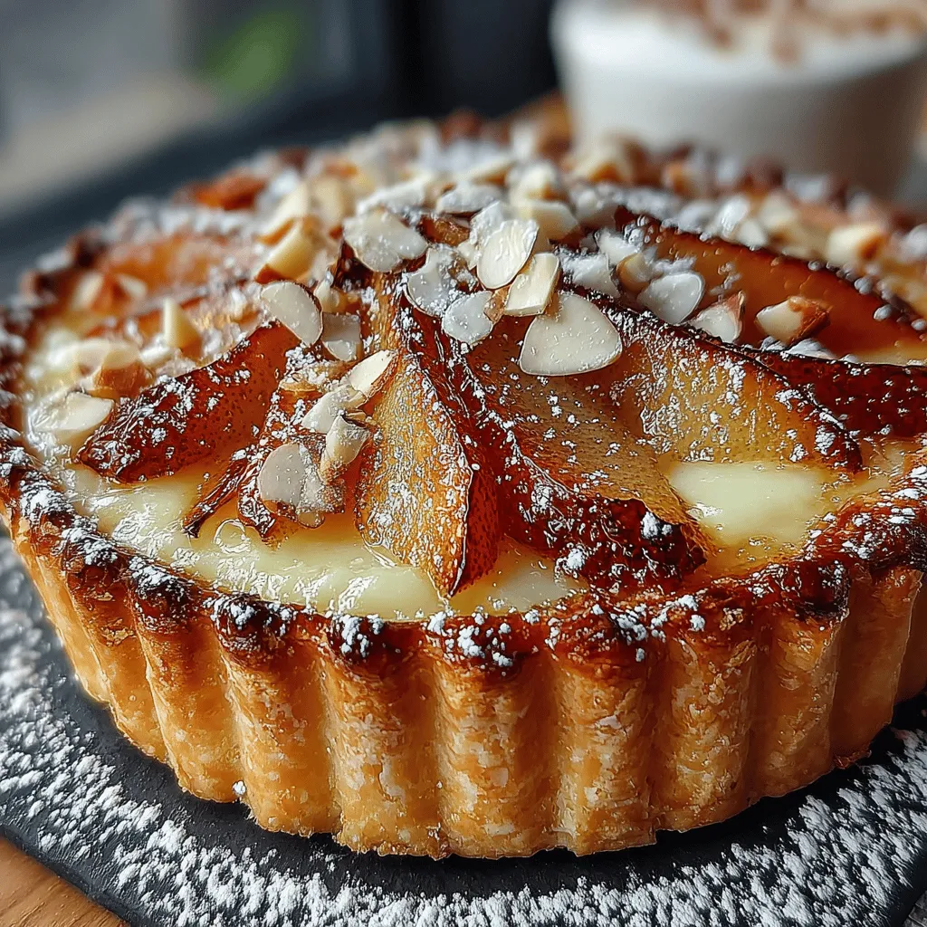The Pear & Almond Puff Pastry Tart is an elegant dessert that effortlessly combines the delicate sweetness of ripe pears with the rich, nutty flavor of almond. This delightful tart is an ideal addition to any gathering, whether it's a festive holiday dinner, a casual brunch, or a special treat for an intimate celebration. What makes this dish particularly appealing is not just its stunning presentation, but also its straightforward preparation. With a few simple steps, you can create a dessert that looks and tastes like it came from a high-end bakery.