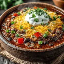 Spicy Savory Beef & Bean Chili Recipe