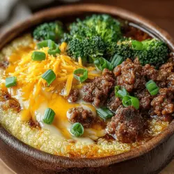 Cheesy Beef and Broccoli Quinoa Bowl