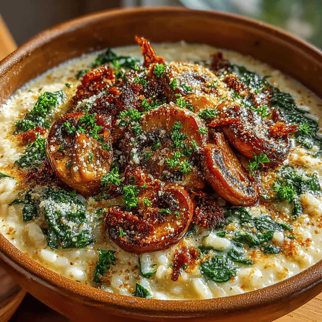 Risotto is one of those dishes that embraces you with warmth and comfort, making it a perfect choice for any occasion. This creamy mushroom and spinach risotto not only tantalizes your taste buds but also nourishes your body with wholesome ingredients. Made with Arborio rice, fresh spinach, and earthy mushrooms, this dish balances rich flavors with a touch of elegance. Whether you are a seasoned chef or a beginner in the kitchen, this recipe is designed to guide you through the simple steps of creating a delightful risotto that can be enjoyed by everyone.