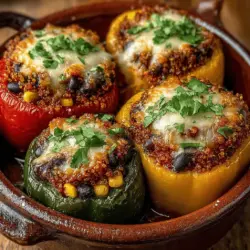 In the realm of wholesome, flavorful meals, Colorful Quinoa & Black Bean Stuffed Peppers stand out as a beacon of nutrition and creativity. This dish is not only visually appealing, boasting a vibrant medley of colors, but it also delivers a powerhouse of nutrients that cater to a variety of dietary preferences. Whether you’re a dedicated vegetarian, a health-conscious omnivore, or someone simply looking for a delicious way to incorporate more plant-based meals into your diet, these stuffed peppers are sure to become a staple in your kitchen.