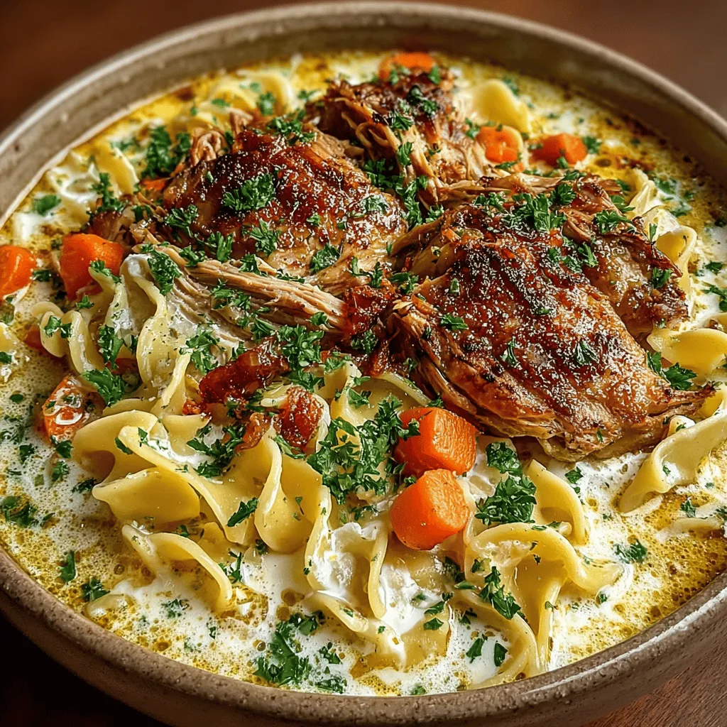 When it comes to comfort food, few dishes evoke the warmth and satisfaction of a hearty bowl of creamy chicken and noodles. This beloved recipe combines tender chicken, flavorful broth, and soft noodles, creating a dish that's not only delicious but also deeply nourishing. Perfectly suited for family dinners or cozy nights in, "Creamy Comfort: Slow Cooker Chicken & Noodles" brings a sense of home to the dinner table, making it an ideal choice for anyone seeking a satisfying meal that warms the heart.