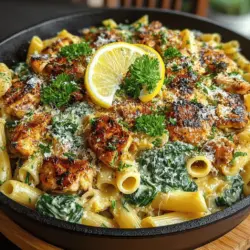 Creamy Chicken and Spinach Pasta Skillet