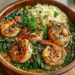 Zesty Lemon Garlic Shrimp & Spinach Bowls: A Flavorful Delight